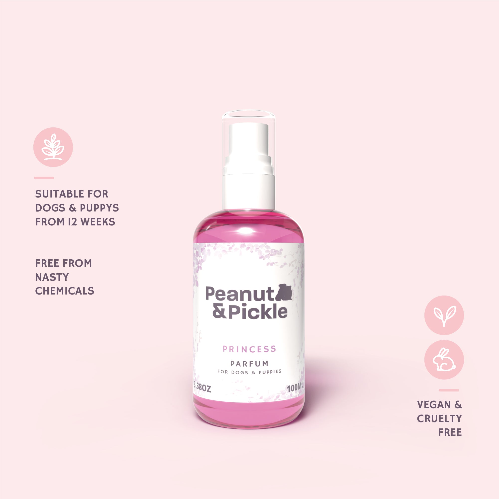 Valentines perfume for dogs and puppies. Princess scent. Suitable for dogs and puppies from twelve weeks. Vegan & Cruelty Free.