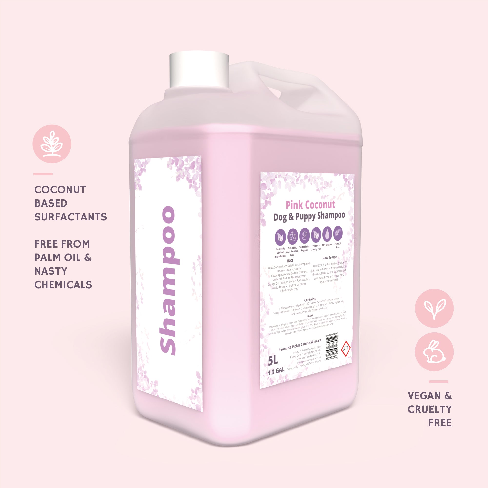 Pink Coconut | Dog & Puppy Shampoo | 5L
