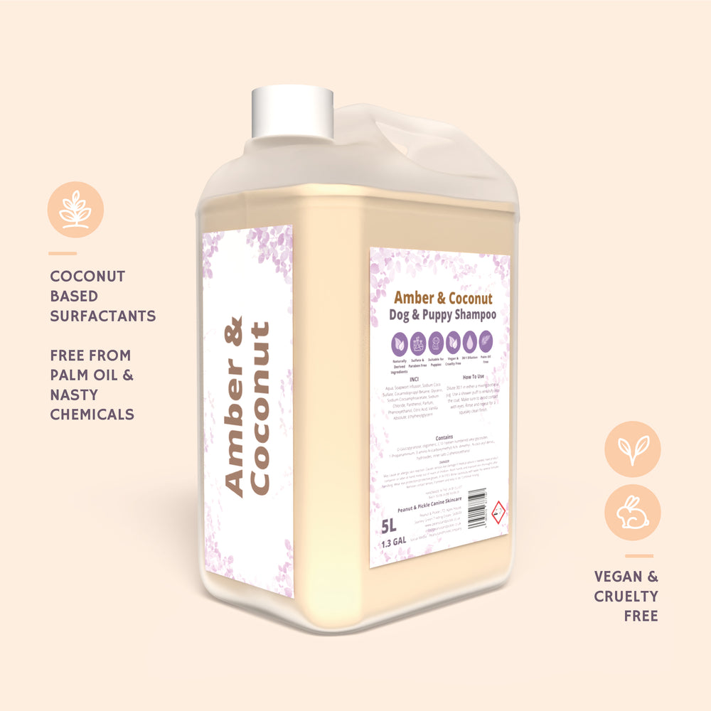 Amber & Coconut | Conditioning Dog & Puppy Shampoo | 5L