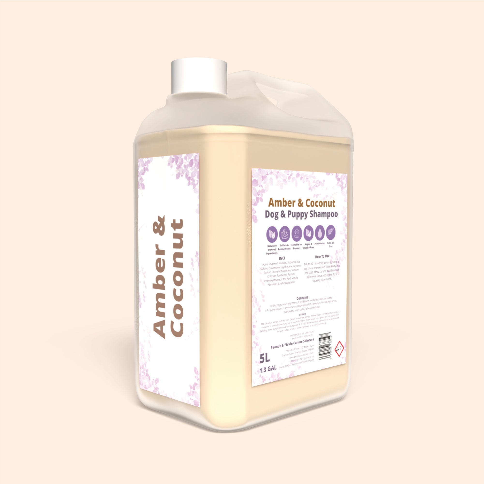 Amber &amp; Coconut | Conditioning Dog &amp; Puppy Shampoo | 5L