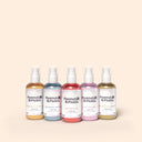 mandarin and vanilla, blueberry muffin, watermelon, pink coconut and coconut and jasmine parfum for dogs and puppies.